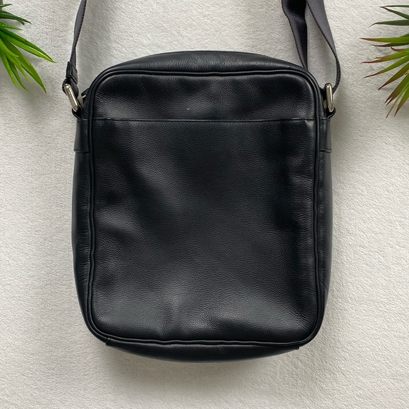 Coach Charles Smooth Pebble Leather Adjustable Crossbody Flight Bag (Black) - Picture 2 of 16